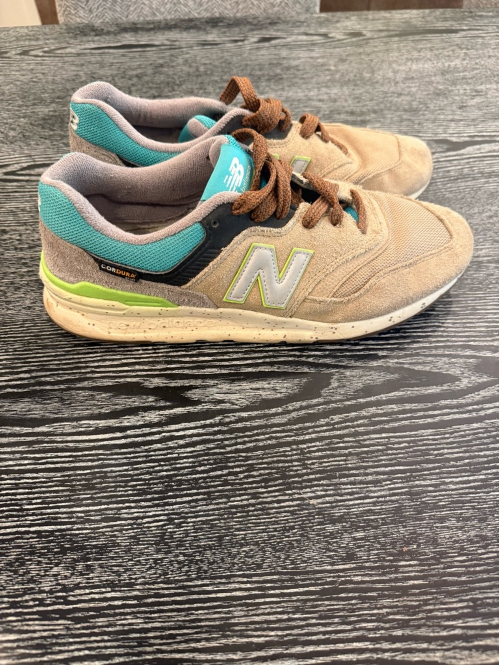 New Balance Tan, Teal & Lime Men's Sneakers